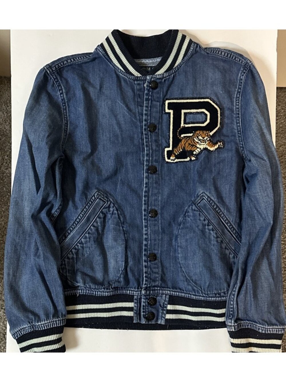 Polo Ralph Lauren Tiger Baseball Jacket Youth Junior Large Soft Lightweight - Picture 10 of 10